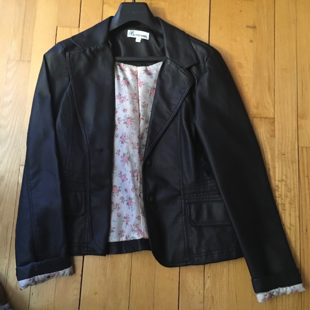 Faux leather black jacket